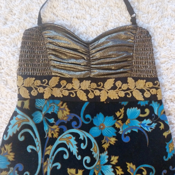 Free People gold velvet dress - Picture 2 of 5